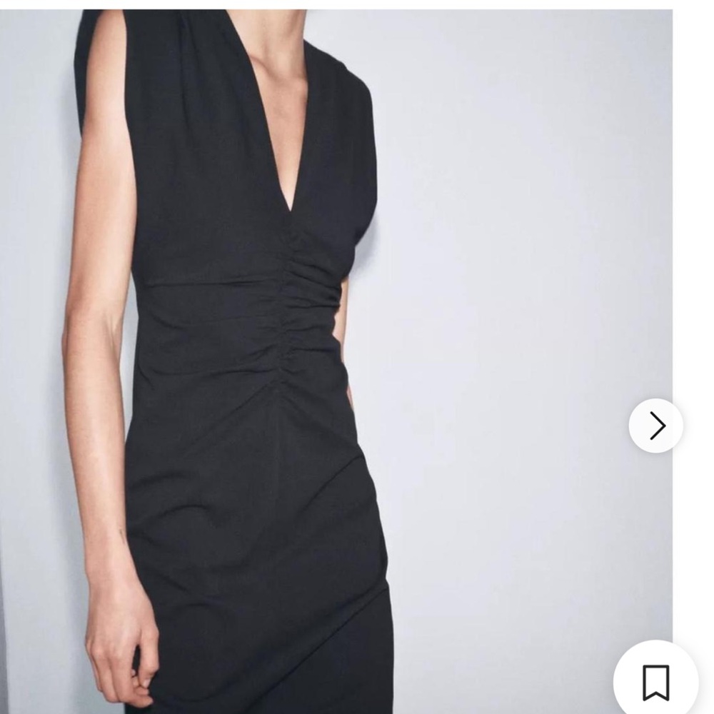 Zara black midi shoulder pads minimalist office wear chic, sleek, structured